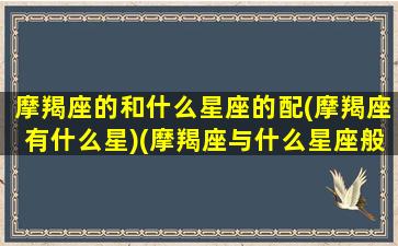 摩羯座的和什么星座的配(摩羯座有什么星)(摩羯座与什么星座般配)