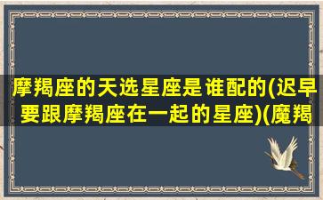 摩羯座的天选星座是谁配的(迟早要跟摩羯座在一起的星座)(魔羯天枰座)