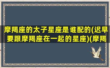 摩羯座的太子星座是谁配的(迟早要跟摩羯座在一起的星座)(摩羯座的太阳星座是哪个星座)