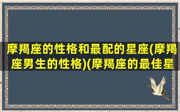 摩羯座的性格和最配的星座(摩羯座男生的性格)(摩羯座的最佳星座配对)