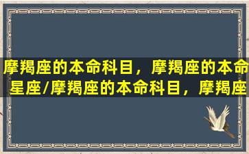 摩羯座的本命科目，摩羯座的本命星座/摩羯座的本命科目，摩羯座的本命星座-我的网站