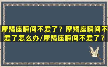 摩羯座瞬间不爱了？摩羯座瞬间不爱了怎么办/摩羯座瞬间不爱了？摩羯座瞬间不爱了怎么办-我的网站