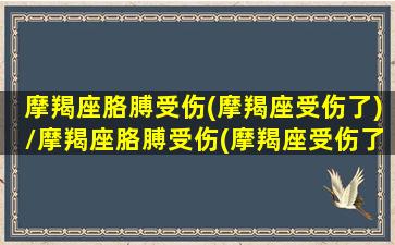 摩羯座胳膊受伤(摩羯座受伤了)/摩羯座胳膊受伤(摩羯座受伤了)-我的网站