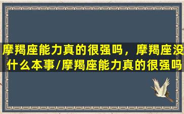 摩羯座能力真的很强吗，摩羯座没什么本事/摩羯座能力真的很强吗，摩羯座没什么本事-我的网站