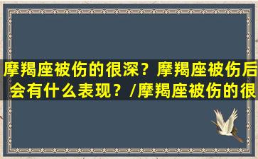 摩羯座被伤的很深？摩羯座被伤后会有什么表现？/摩羯座被伤的很深？摩羯座被伤后会有什么表现？-我的网站