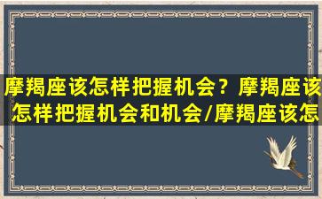 摩羯座该怎样把握机会？摩羯座该怎样把握机会和机会/摩羯座该怎样把握机会？摩羯座该怎样把握机会和机会-我的网站