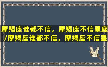 摩羯座谁都不信，摩羯座不信星座/摩羯座谁都不信，摩羯座不信星座-我的网站