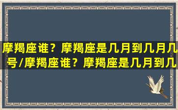 摩羯座谁？摩羯座是几月到几月几号/摩羯座谁？摩羯座是几月到几月几号-我的网站