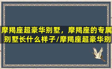 摩羯座超豪华别墅，摩羯座的专属别墅长什么样子/摩羯座超豪华别墅，摩羯座的专属别墅长什么样子-我的网站