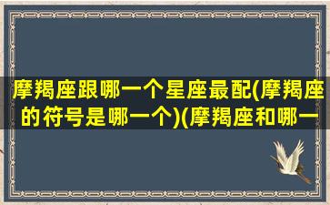 摩羯座跟哪一个星座最配(摩羯座的符号是哪一个)(摩羯座和哪一个星座配)