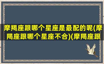 摩羯座跟哪个星座是最配的呢(摩羯座跟哪个星座不合)(摩羯座跟哪个星座最相配)