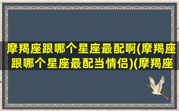 摩羯座跟哪个星座最配啊(摩羯座跟哪个星座最配当情侣)(摩羯座跟哪个星座更配)