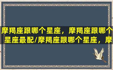 摩羯座跟哪个星座，摩羯座跟哪个星座最配/摩羯座跟哪个星座，摩羯座跟哪个星座最配-我的网站