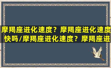 摩羯座进化速度？摩羯座进化速度快吗/摩羯座进化速度？摩羯座进化速度快吗-我的网站