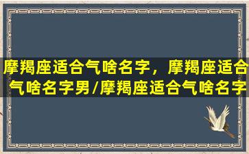 摩羯座适合气啥名字，摩羯座适合气啥名字男/摩羯座适合气啥名字，摩羯座适合气啥名字男-我的网站