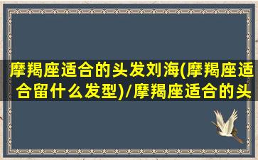 摩羯座适合的头发刘海(摩羯座适合留什么发型)/摩羯座适合的头发刘海(摩羯座适合留什么发型)-我的网站