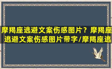 摩羯座逃避文案伤感图片？摩羯座逃避文案伤感图片带字/摩羯座逃避文案伤感图片？摩羯座逃避文案伤感图片带字-我的网站