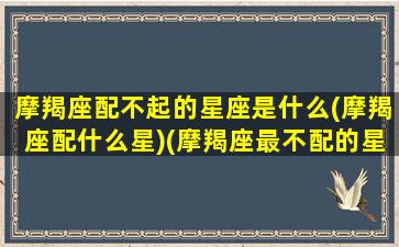 摩羯座配不起的星座是什么(摩羯座配什么星)(摩羯座最不配的星座)