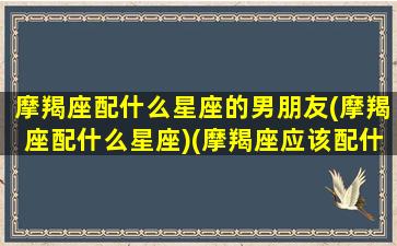 摩羯座配什么星座的男朋友(摩羯座配什么星座)(摩羯座应该配什么星座)