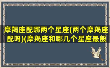 摩羯座配哪两个星座(两个摩羯座配吗)(摩羯座和哪几个星座最般配)