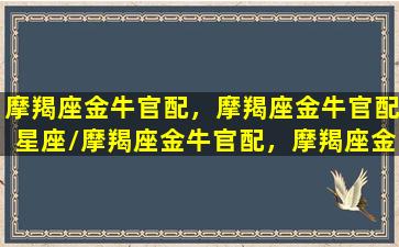 摩羯座金牛官配，摩羯座金牛官配星座/摩羯座金牛官配，摩羯座金牛官配星座-我的网站