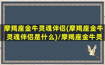 摩羯座金牛灵魂伴侣(摩羯座金牛灵魂伴侣是什么)/摩羯座金牛灵魂伴侣(摩羯座金牛灵魂伴侣是什么)-我的网站