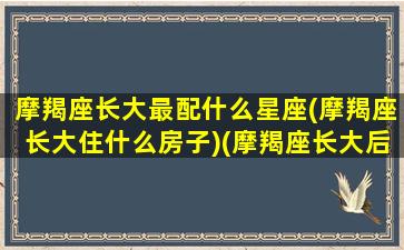 摩羯座长大最配什么星座(摩羯座长大住什么房子)(摩羯座长大后是谁)