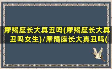 摩羯座长大真丑吗(摩羯座长大真丑吗女生)/摩羯座长大真丑吗(摩羯座长大真丑吗女生)-我的网站