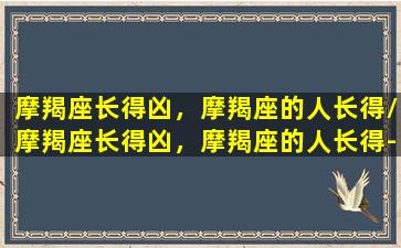 摩羯座长得凶，摩羯座的人长得/摩羯座长得凶，摩羯座的人长得-我的网站