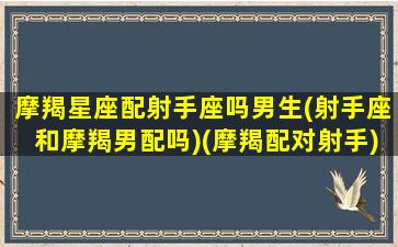 摩羯星座配射手座吗男生(射手座和摩羯男配吗)(摩羯配对射手)