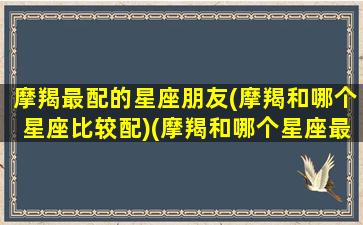 摩羯最配的星座朋友(摩羯和哪个星座比较配)(摩羯和哪个星座最匹配)