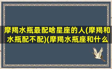 摩羯水瓶最配啥星座的人(摩羯和水瓶配不配)(摩羯水瓶座和什么星座最配)