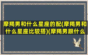 摩羯男和什么星座的配(摩羯男和什么星座比较搭)(摩羯男跟什么星座比较配)