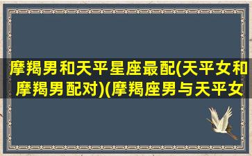 摩羯男和天平星座最配(天平女和摩羯男配对)(摩羯座男与天平女)