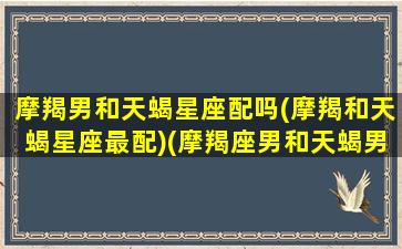 摩羯男和天蝎星座配吗(摩羯和天蝎星座最配)(摩羯座男和天蝎男谁最容易成大事)