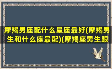 摩羯男座配什么星座最好(摩羯男生和什么座最配)(摩羯座男生跟什么星座最配)