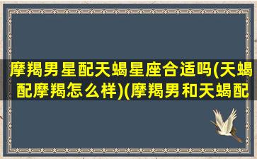 摩羯男星配天蝎星座合适吗(天蝎配摩羯怎么样)(摩羯男和天蝎配吗)