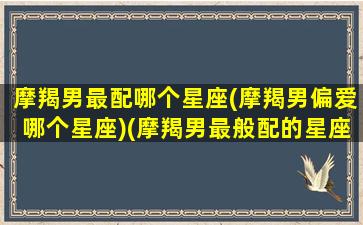 摩羯男最配哪个星座(摩羯男偏爱哪个星座)(摩羯男最般配的星座)