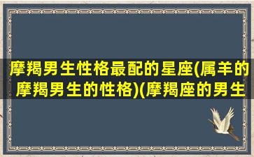 摩羯男生性格最配的星座(属羊的摩羯男生的性格)(摩羯座的男生配什么样的女生)