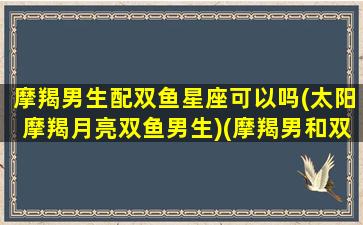 摩羯男生配双鱼星座可以吗(太阳摩羯月亮双鱼男生)(摩羯男和双鱼配吗)