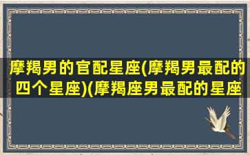 摩羯男的官配星座(摩羯男最配的四个星座)(摩羯座男最配的星座排名)