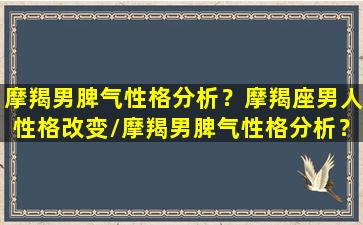 摩羯男脾气性格分析？摩羯座男人性格改变/摩羯男脾气性格分析？摩羯座男人性格改变-我的网站