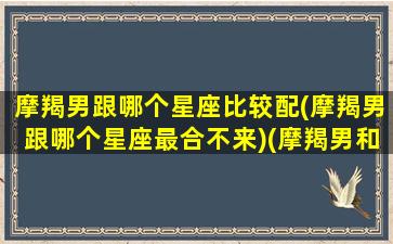 摩羯男跟哪个星座比较配(摩羯男跟哪个星座最合不来)(摩羯男和哪个星座最匹配)