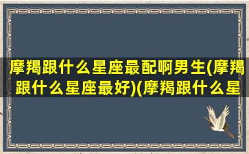 摩羯跟什么星座最配啊男生(摩羯跟什么星座最好)(摩羯跟什么星座最配)