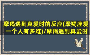 摩羯遇到真爱时的反应(摩羯座爱一个人有多难)/摩羯遇到真爱时的反应(摩羯座爱一个人有多难)-我的网站