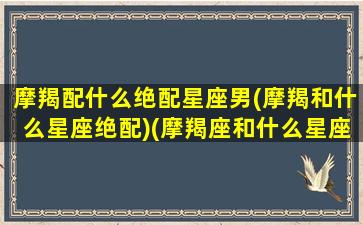 摩羯配什么绝配星座男(摩羯和什么星座绝配)(摩羯座和什么星座男最配)