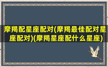 摩羯配星座配对(摩羯最佳配对星座配对)(摩羯星座配什么星座)