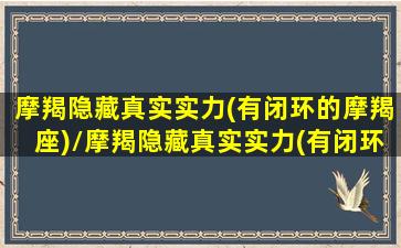 摩羯隐藏真实实力(有闭环的摩羯座)/摩羯隐藏真实实力(有闭环的摩羯座)-我的网站