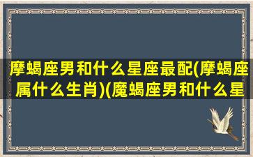 摩蝎座男和什么星座最配(摩蝎座属什么生肖)(魔蝎座男和什么星座最配)