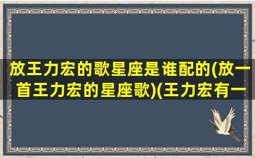 放王力宏的歌星座是谁配的(放一首王力宏的星座歌)(王力宏有一首唱星座的歌)